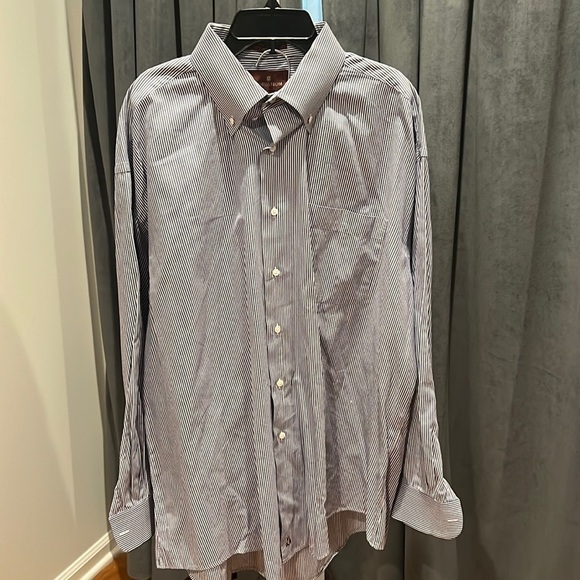 Nordstrom blue and white striped button down shirt - Picture 1 of 6